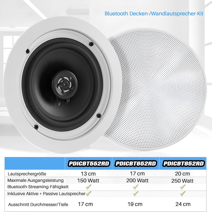 Pyle 13,3 cm Paar Bluetooth Flush Mount Unterputzkabel 2-Wege-Wandeinbaulautsprecher Schnelle Verbin