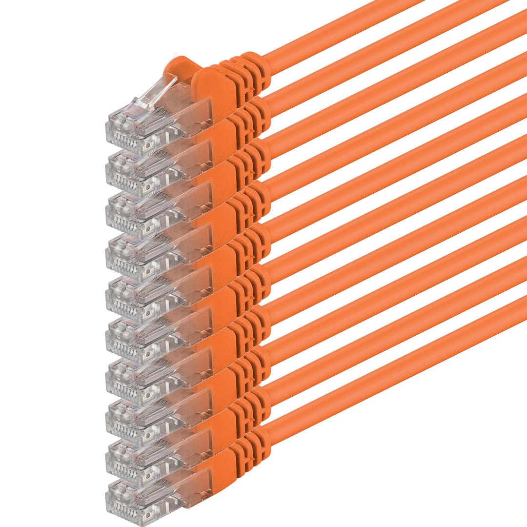 7,5m - orange - 10 Stück - (Pack) - CAT.6 CAT6 Ethernet-LAN-Netzwerk-Kabel 1000 Mbit/s Patchkabel, O