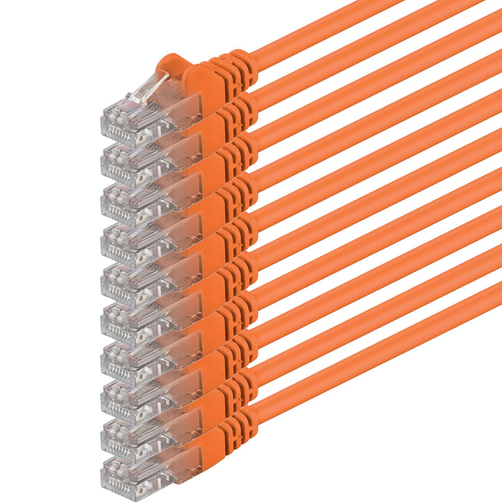 7,5m - orange - 10 Stück - (Pack) - CAT.6 CAT6 Ethernet-LAN-Netzwerk-Kabel 1000 Mbit/s Patchkabel, O