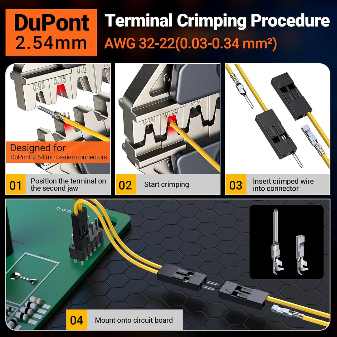 Preciva Crimpzange Set mit Aufbewahrungskoffer - 1565 tlg 29 Arten 0,08-1,5mm² 2,5mm-2,54mm Stecker