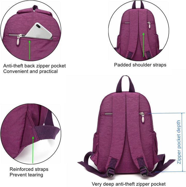 AOTIAN Frauen Rucksack Klassische Leichte Kleine Tagesrucksack Damen Nylon City Pack Jugendliche Läs