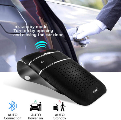 SOAIY S32 Auto Kfz Bluetooth V5.0 Freisprecheinrichtung Freisprechanlage Car-Kit für Sonnenblende Au