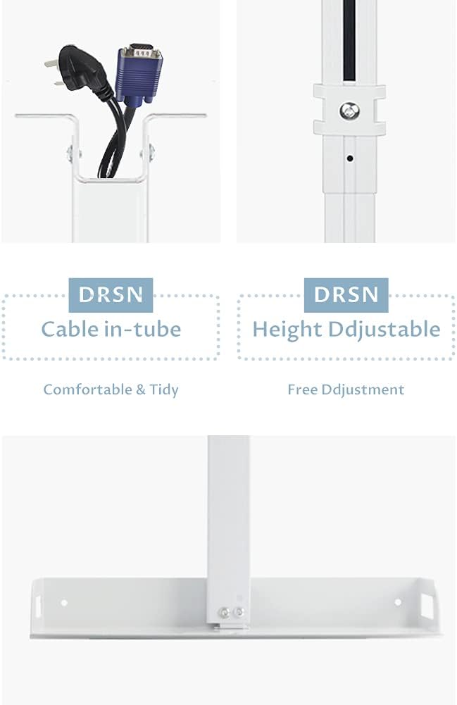 Drsn Universal Beamer-Halterung für die Decke/Wand, Tragfähigkeit 5kg - Tablett 35×22cm - Verstellba