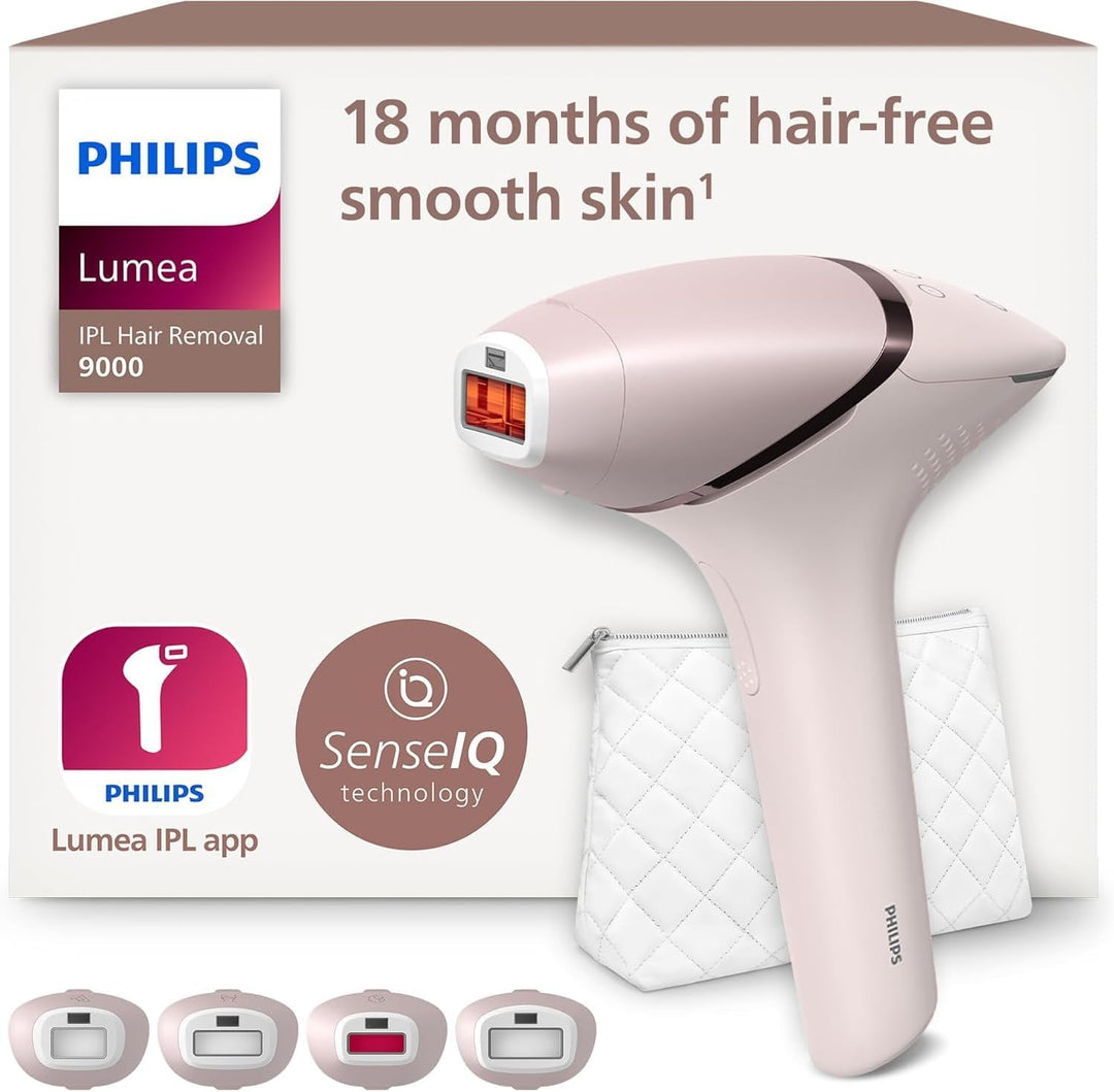 Set aus Philips Lumea IPL 9000 Series Haarentfernungsgerät mit SenseIQ Technologie (BRI957/00) + PHI