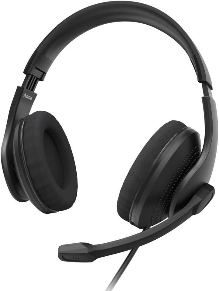 Hama Headset mit Mikrofon (kabelgebundene Kopfhörer USB A Anschluss, Aux, Stereo Headphones mit Kabe