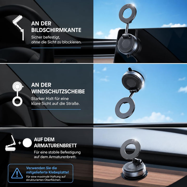Telvesse 2026 Vakuum-Magnet Handyhalterung mit starker Saugkraft, klappbar & 360° verstellbar – Magn