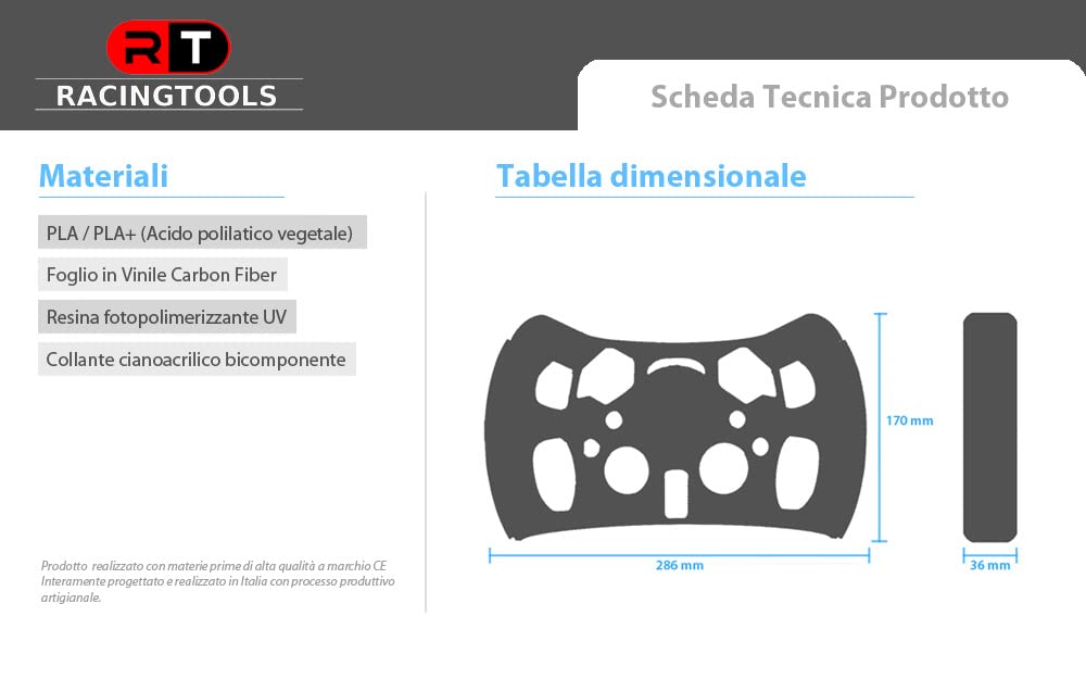 RacingTools Lenkradkrone, kompatibel mit Logitech G29/G923 – Modell: GT