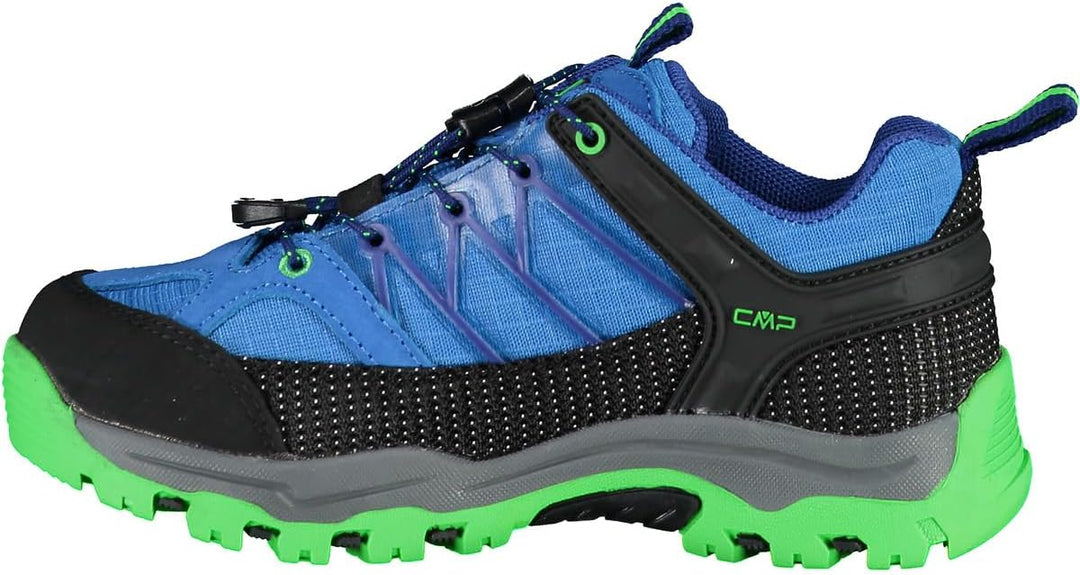 CMP Unisex Kinder Rigel Low Shoes Kids Wp Trekking-Schuhe, Blau Grau Grün Danube Bluish