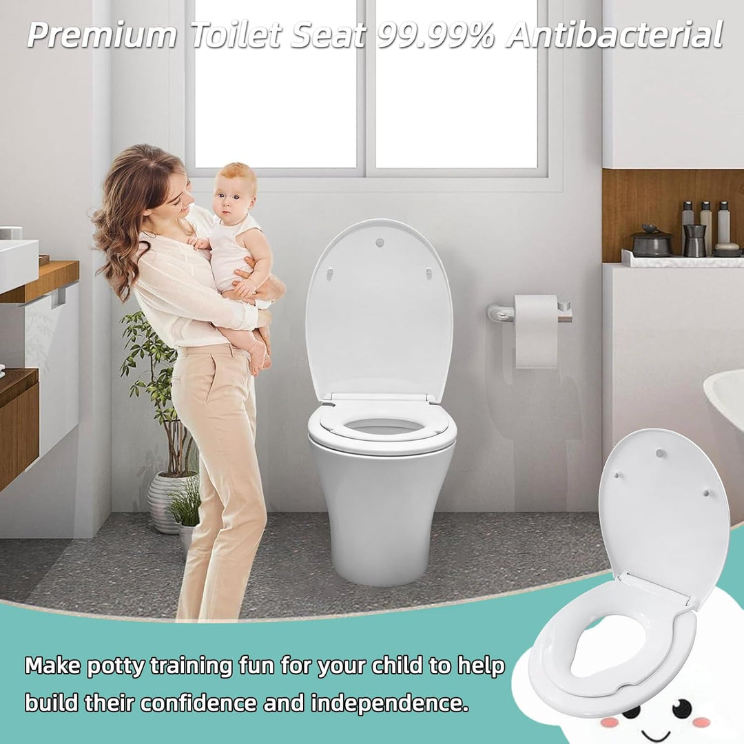 Toilettendeckel mit Kindersit,Antibakteriell & UV-beständig | Klodeckel mit Kindereinsatz,kl.WC Sitz