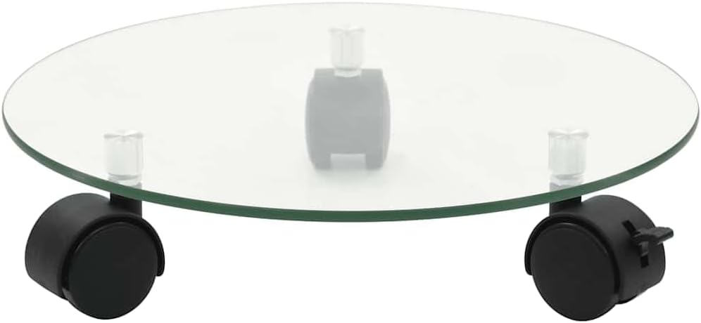 vidaXL Pflanzenst?nder mit Rollen 2 St¡§1ck Hartglas 28 cm Rund
