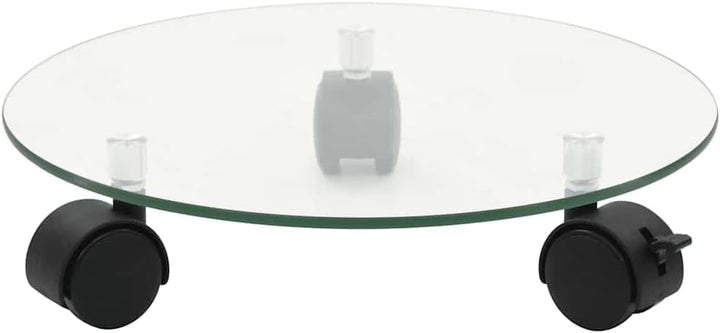 vidaXL Pflanzenst?nder mit Rollen 2 St¡§1ck Hartglas 28 cm Rund