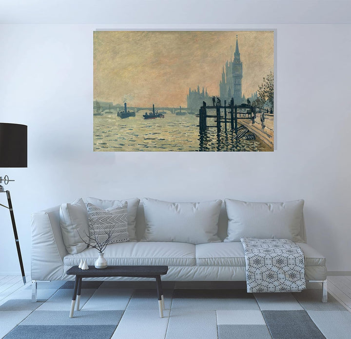 Claude Monet Leinwandbild "The Themes Below Westminster", gerahmt, 86 x 61 cm