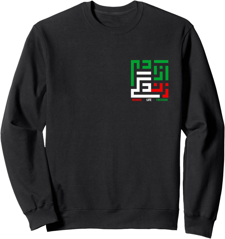 Zan Zendegi Azadi, mit Flaggenfarben, Frauen, Leben, Freiheit Sweatshirt