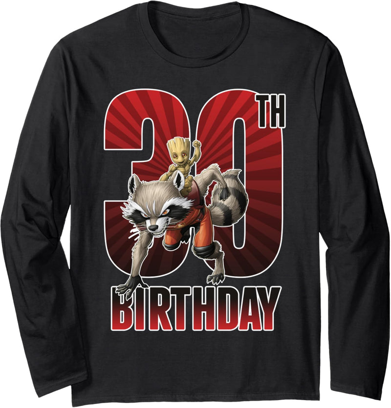 Marvel Guardians Of The Galaxy Rocket & Groot 30th Birthday Langarmshirt