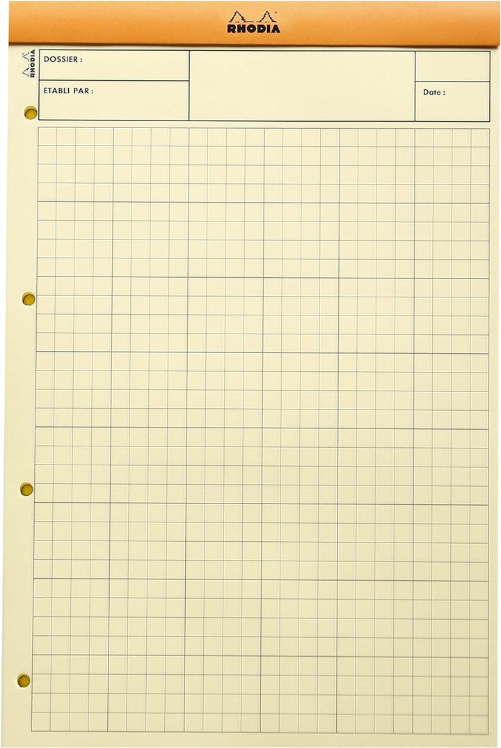 Rhodia 119700C - Packung mit 5 Notizblöcken geheftet Audit No.119, DIN A4+, 80 Blätter gelb mit mehr