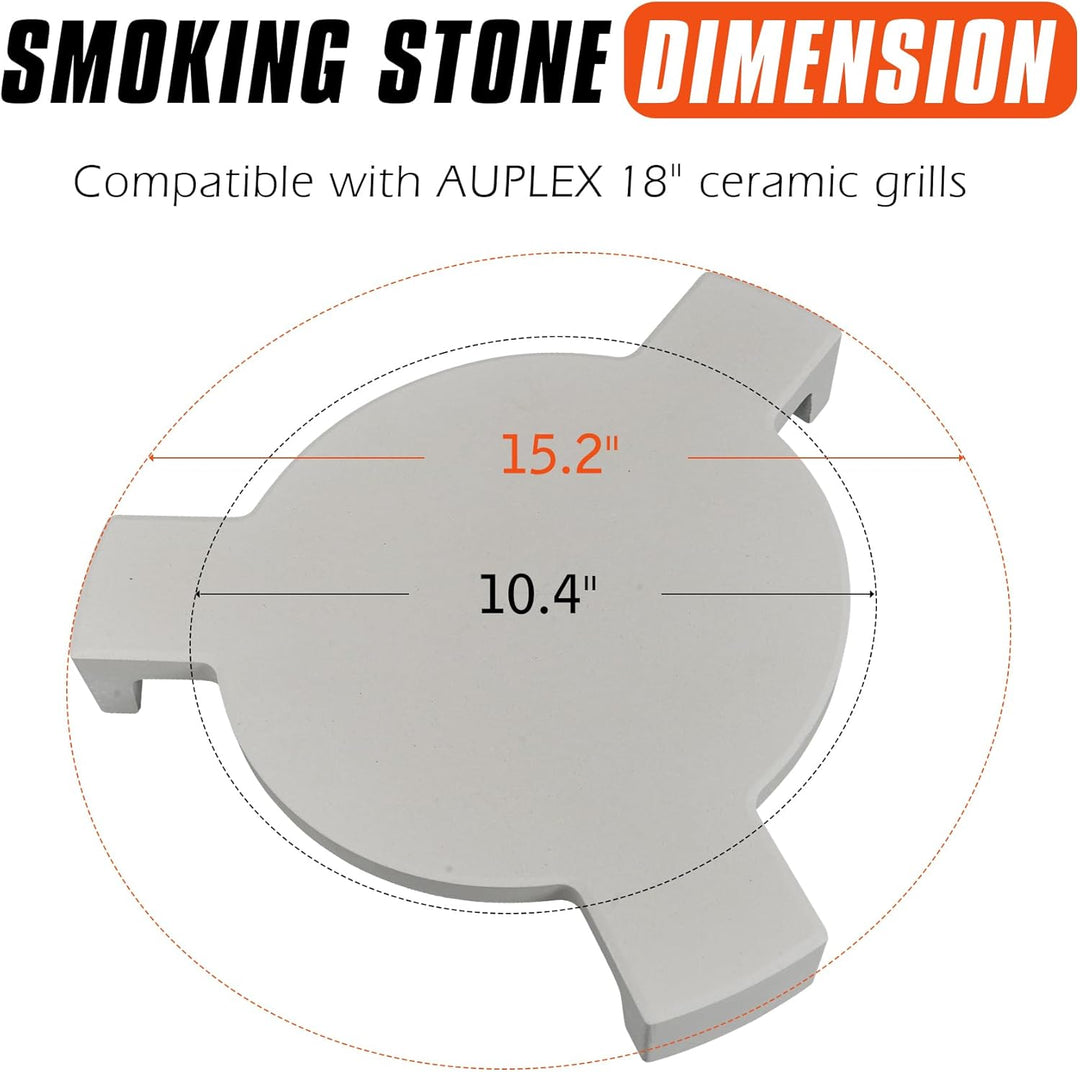 15.2'' Pizzastein & Heat Deflector für Kamado Zubehör – Extra Dicker Keramik Conveggtor mit 3 Beinen