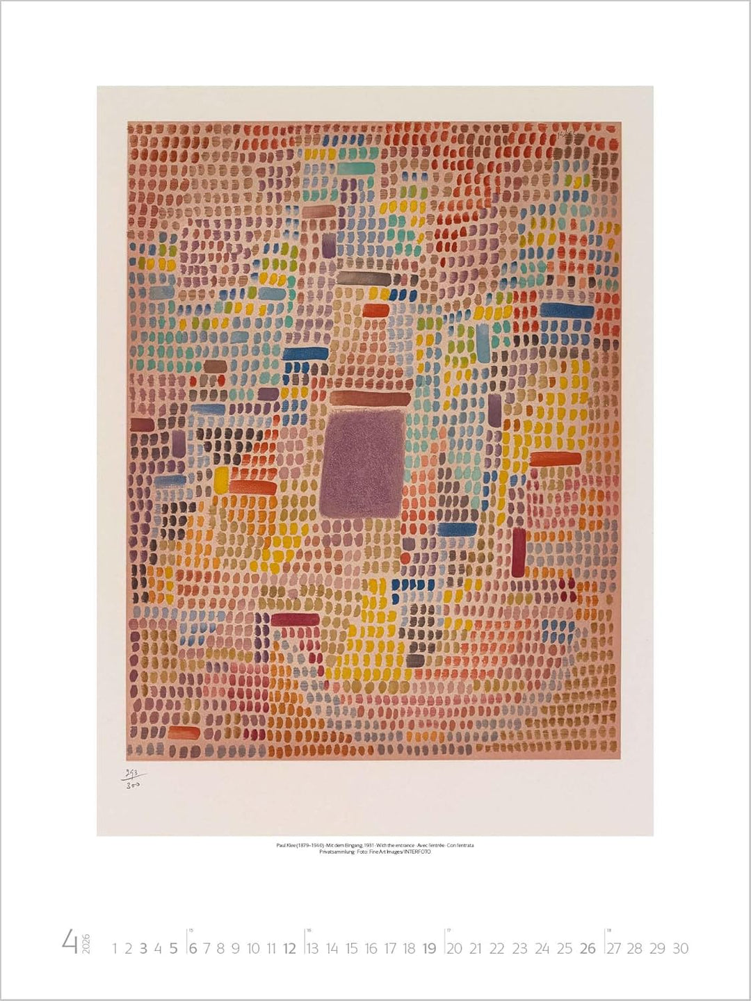 Bauhaus 2026: Grosser Kunstkalender. Hochwertiger Wandkalender mit Meisterwerken des Bauhaus Stils.