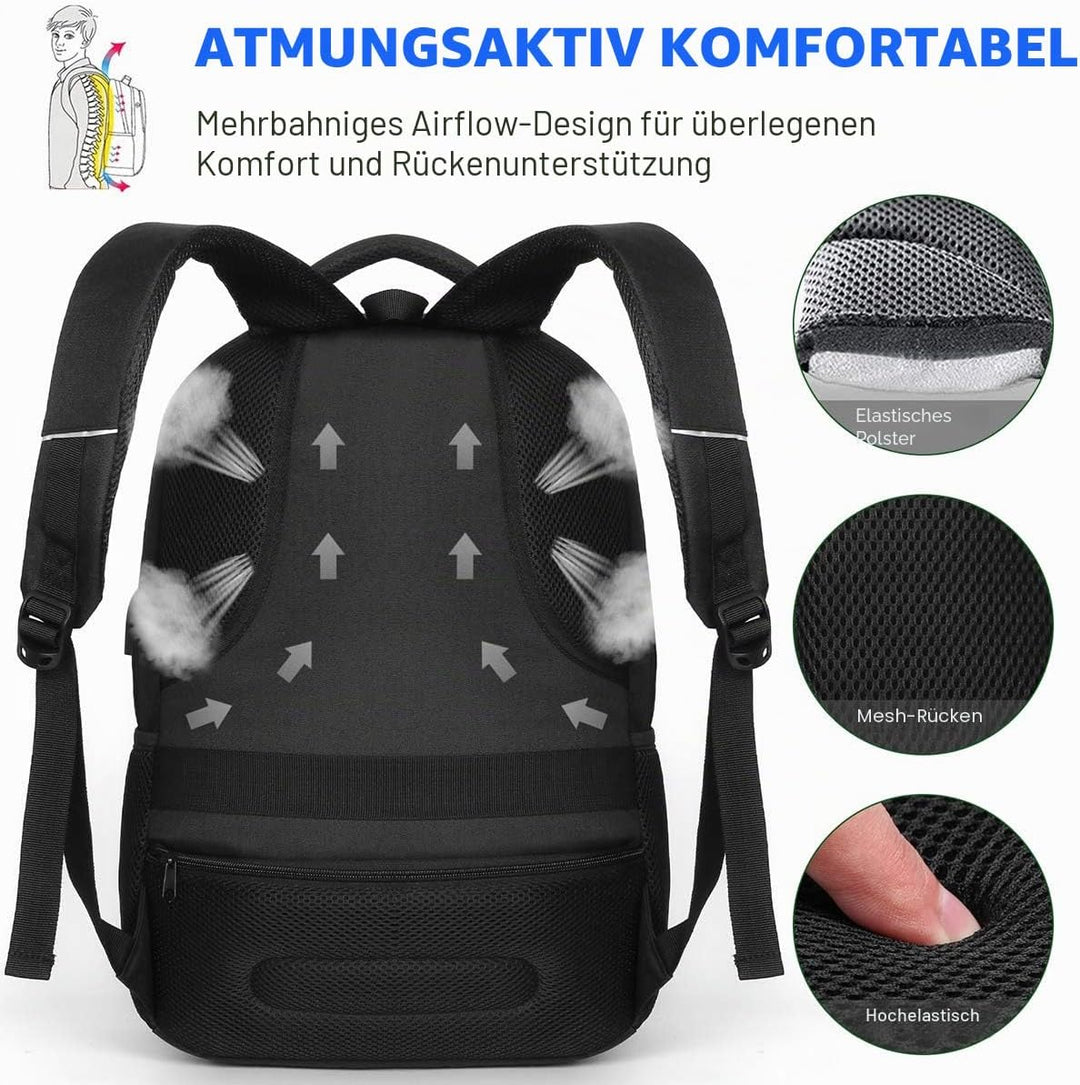 Laptop Rucksack Schulrucksack für 17.3 Zoll Laptop Daypacks für Herren Business Rucksack mit USB Lad