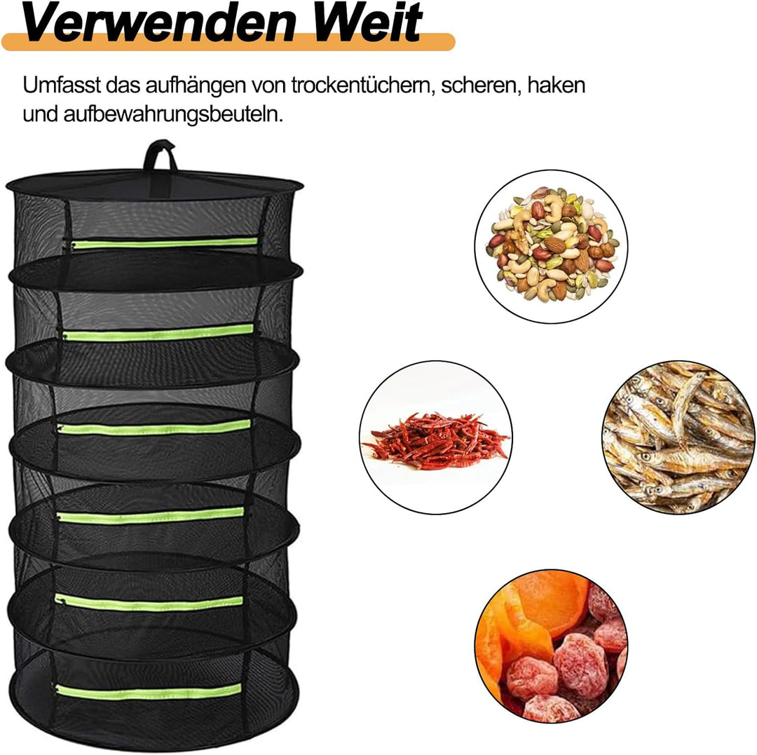 Trockennetz, 6 Lagiges Trocknungsnetz, Kräuter Trocknen, Kräutertrockner, Trockennetz Kräuter mit Re