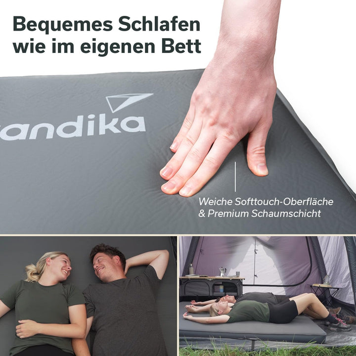 Skandika Premium Easy Isomatte Single 3D | 10 cm dick, selbstaufblasend, leicht, faltbar, selbstfüll