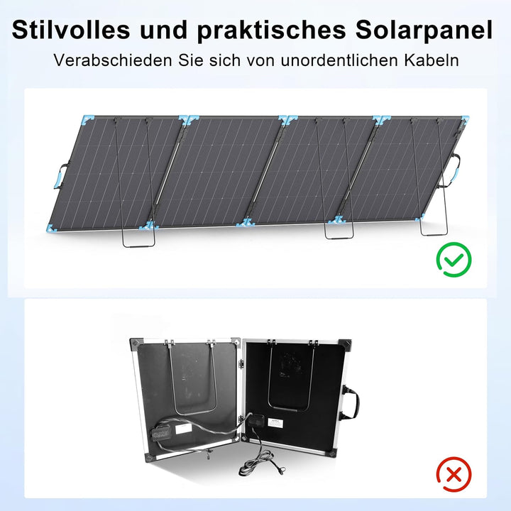 400W Bifacial Solarpanel Faltbar, Tragbares Monokristallines mit 23,5% Wirkungsgrad, IP68 Wasserdich