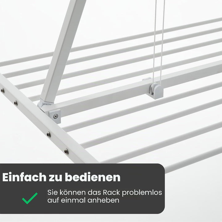 Foxydry Mini Deckenständer, vertikaler Wäscheständer, zusammenklappbar in Aluminium und Stahl 152x54