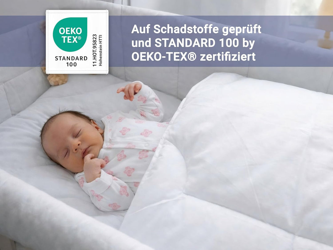 ZOLLNER Kinderbettdecke, 80x80 cm, Mikrofaser, allergikergeeignet, Kochfest 80x80 cm (1er Pack), 80x