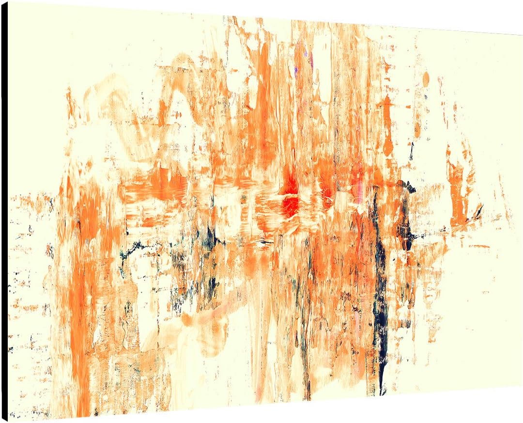 Paul Sinus Art 60x80cm Abstrakt007_Leinwandbild Abstrakte Kunst vanille orange rot schwarz Kunstdruc