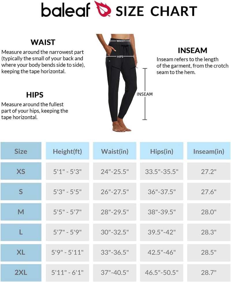 BALEAF Damen Cargo Jogginghose Leichte Wanderhose Atmungskativ Schnelltrocknend Workout Lounge Casua