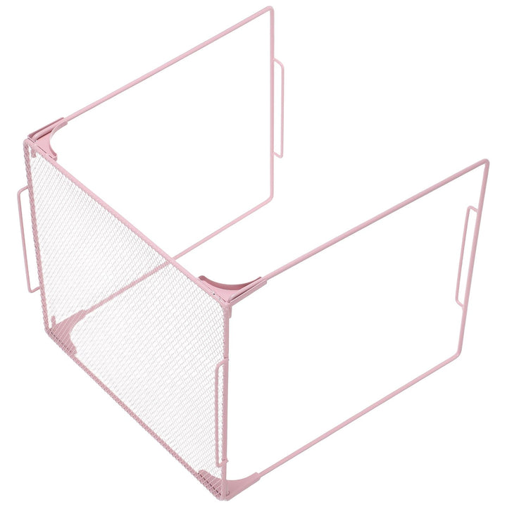 Rosa Metall Organizer Regal, Stapelbar und Klappbar mit Mesh Fächern