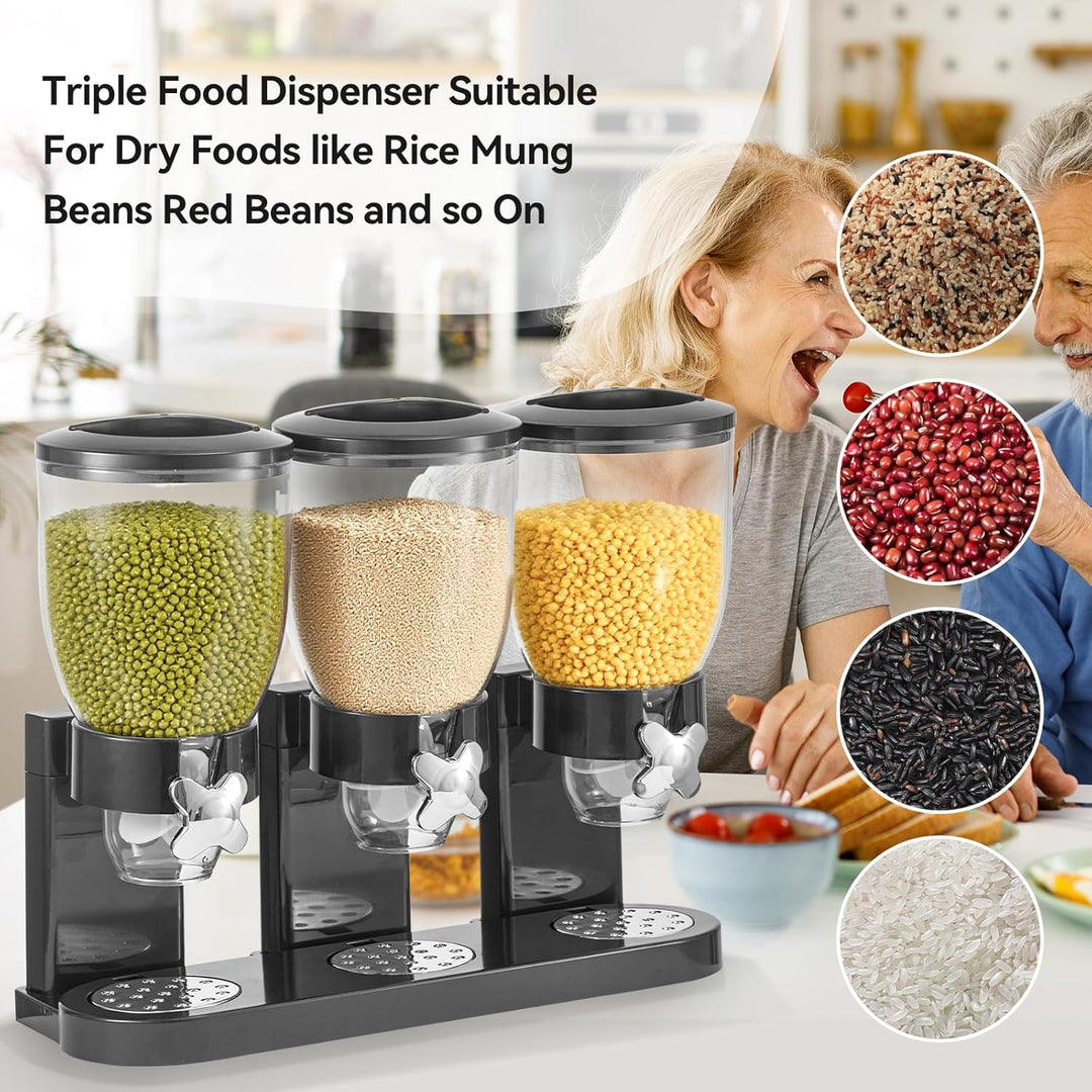 Spender 6L 3-fach mit Drehknopf für Cerealien und Snacks