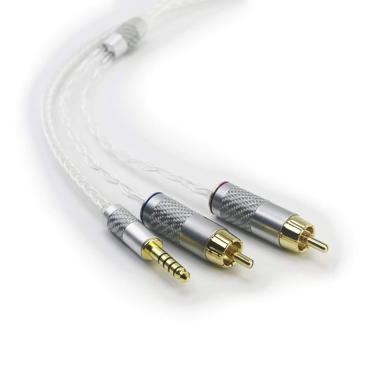 4,4 MM symmetrischer Stecker auf Zwei Cinch-Stecker 2 Cinch-Stecker Audio-Adapterkabel Kompatibel mi