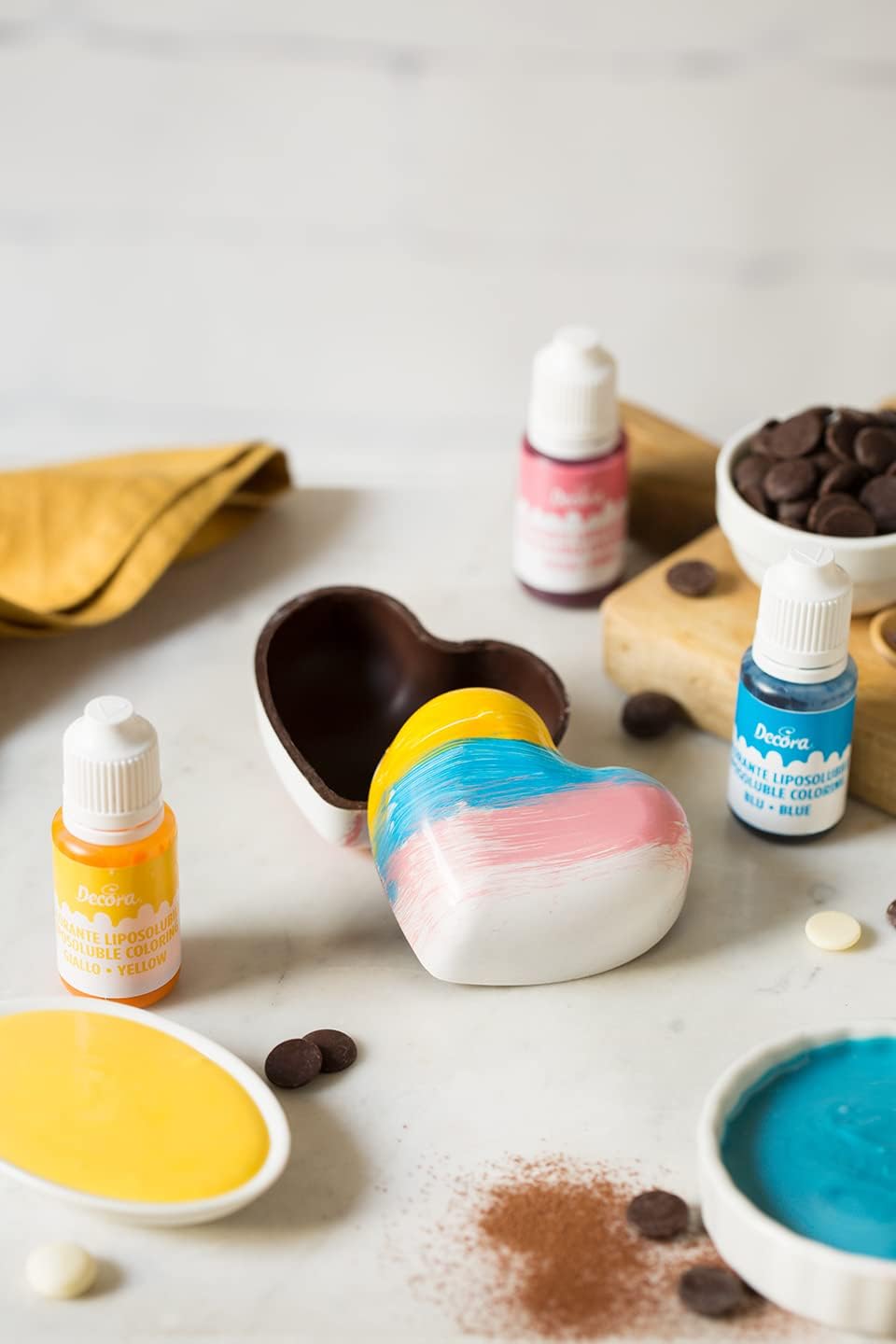 DECORA, 0050073 Herzförmige Schokoladenform aus Polycarbonat, 8 Kavitäten 50 x 20 mm, Ideal für glän