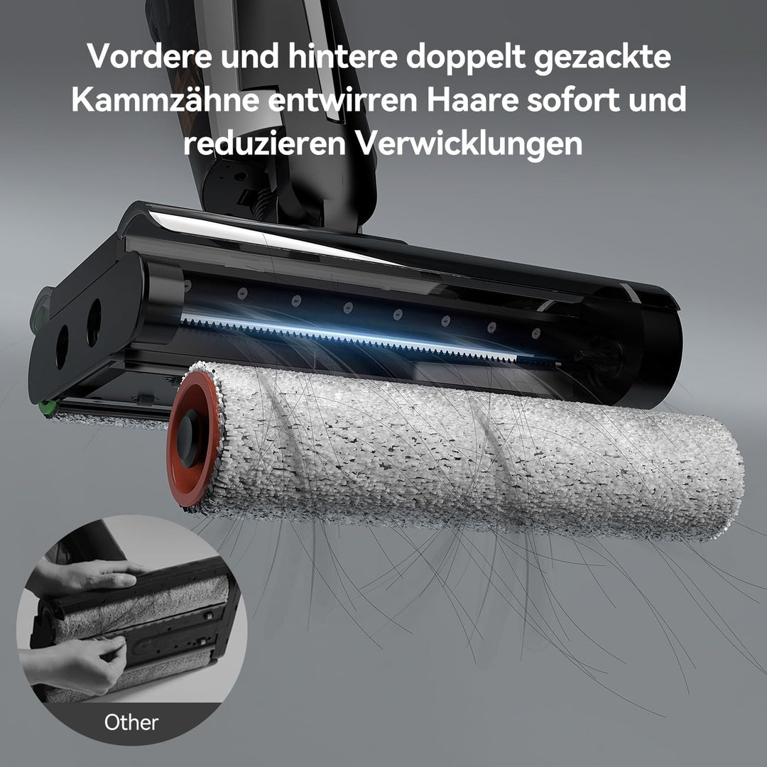 Deerma DEM-VX96W Kabelloser Nass- und Trockensauger mit Selbstreinigung, 150W, Ideal für Haustiere u
