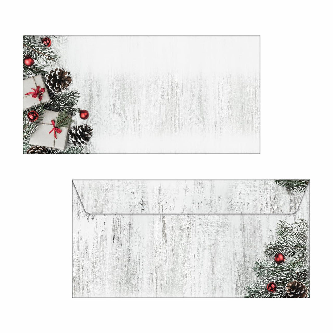 SIGEL DU416 Briefumschläge Weihnachten "Scandinavian Christmas", gummiert, DIN lang, 50 Stück Scandi