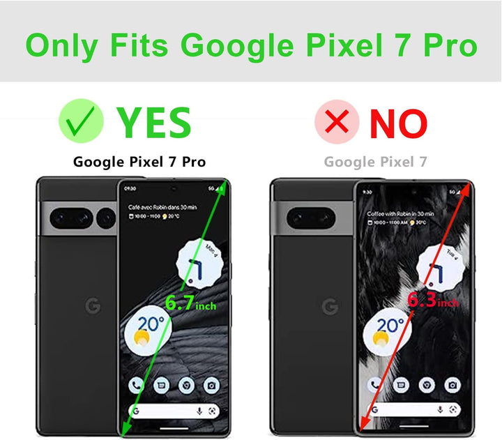 LENSUN Echtleder Hülle für Google Pixel 7 Pro, Handyhülle [Echtes Leder] [Kartenfach] [RFID Schutz]
