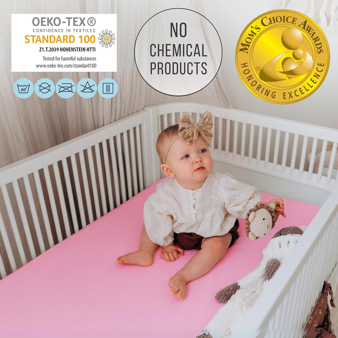 Bisoo Spannbettlaken Beistellbett wasserdichte 50x80 / 50x83 - Spannbettlaken Matratzenschoner 100%