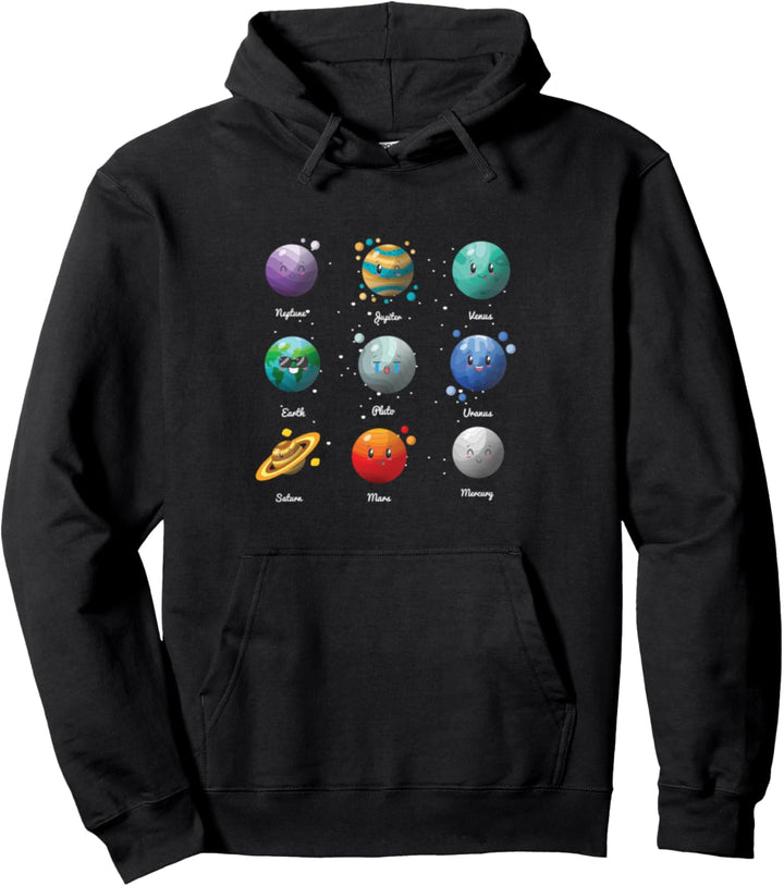 Sonnensystem lustige Planeten Pluto Kinder Weltraum Pullover Hoodie