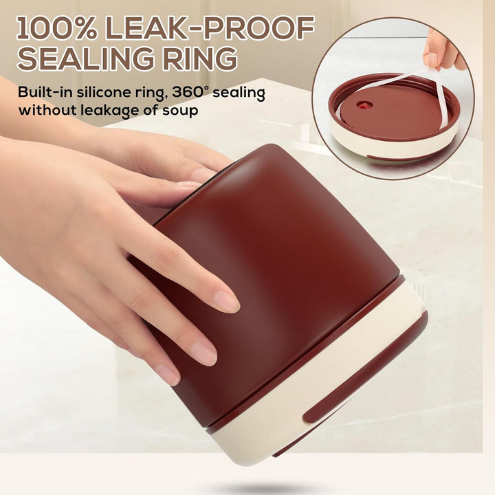 Cozary Thermobehälter für Essen 1200ml, Edelstahl 304 mit Löffel, Absolut Dicht, Hält 7 Stunden Heis