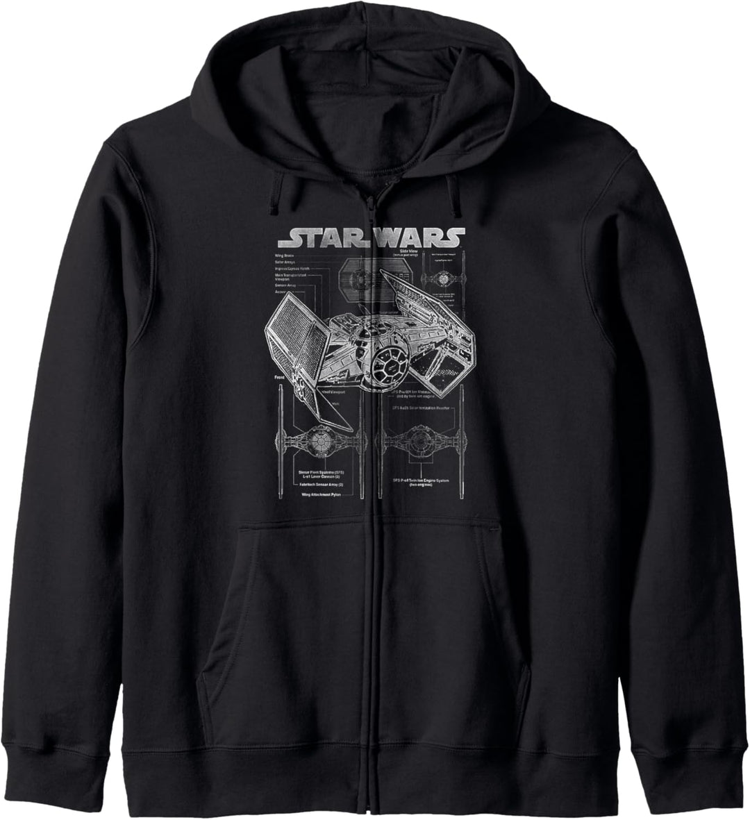 Star Wars TIE Fighter Blueprint Schematics Kapuzenjacke