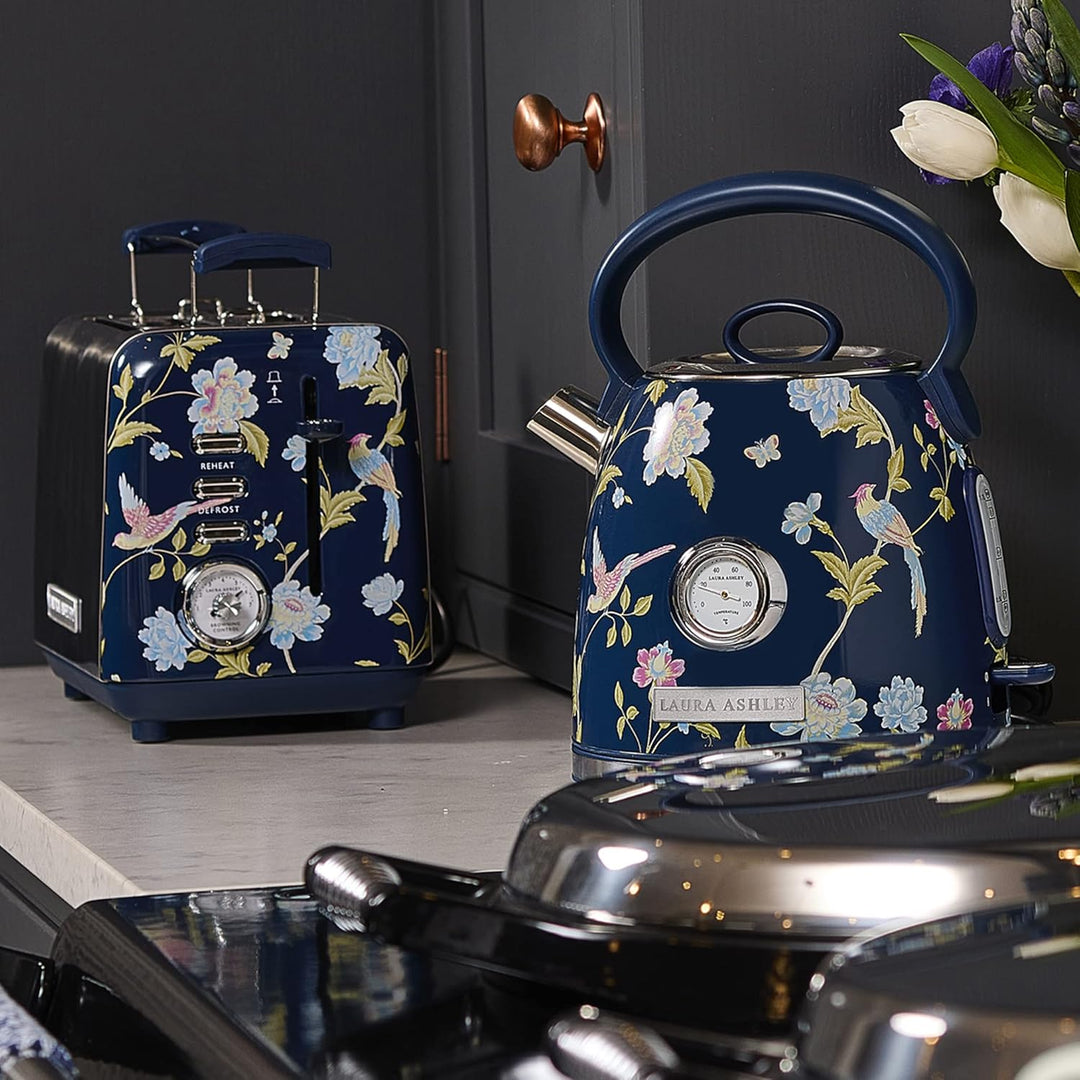 Laura Ashley Toaster und Wasserkocher Set von VQ (Elveden Marine, Elektrischer Wasserkocher und 2-Sc