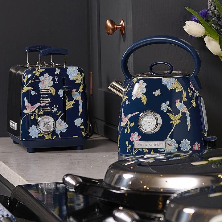 Laura Ashley Toaster und Wasserkocher Set von VQ (Elveden Marine, Elektrischer Wasserkocher und 2-Sc