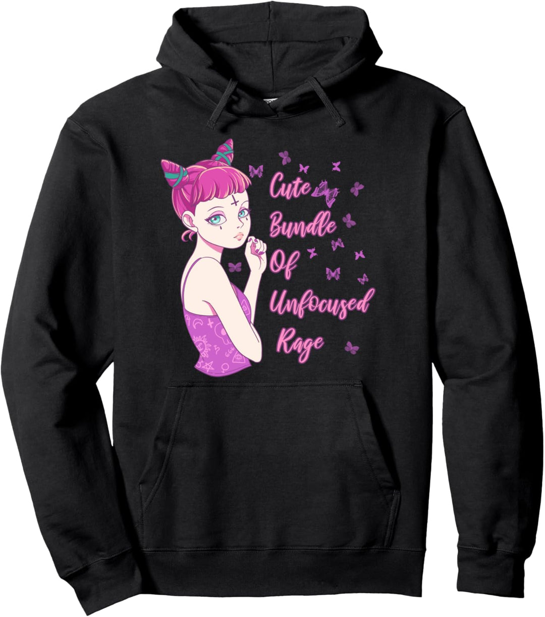 Pastell Goth Girl Anime Soft Grunge Pullover Hoodie
