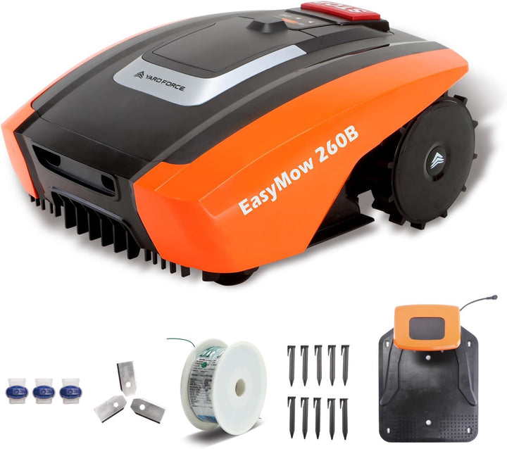 YARD FORCE Mähroboter EasyMow 260B bis zu 260 qm - Selbstfahrender Rasenmähroboter, einfache Bedienu
