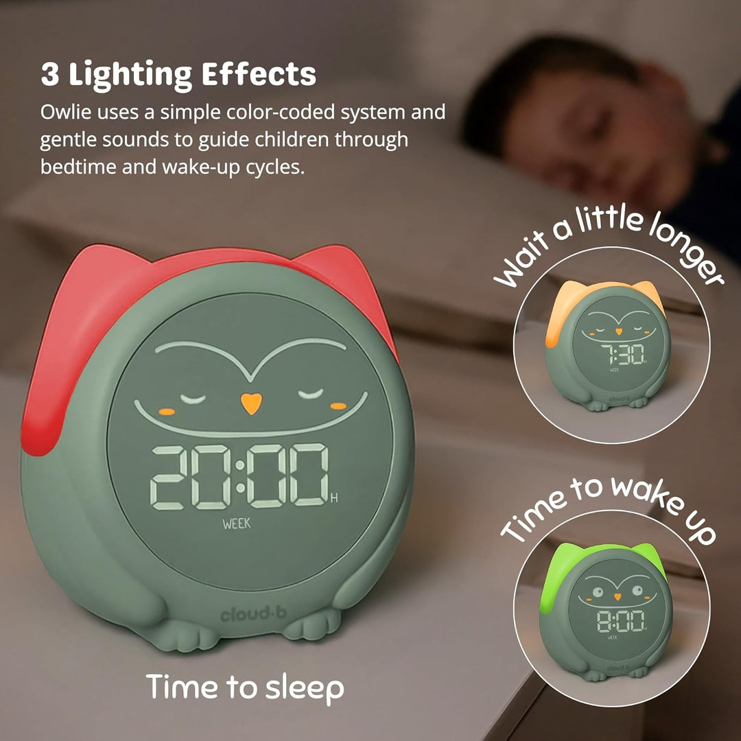 Cloud b Owlie Der Magische Schlaftrainer und Wecker | Schlaftrainings-Uhr für Kinder | 3 Lichtmodi |