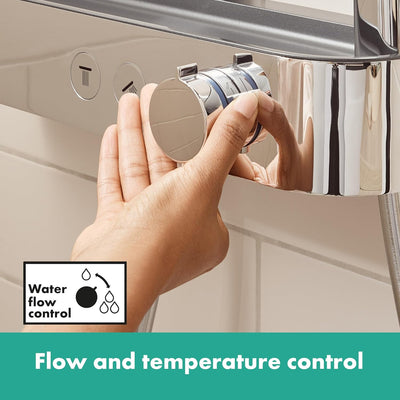 hansgrohe Wannenthermostat ShowerTablet Select, Aufputz Badarmatur für 2 Funktionen, Chrom Chrom Wan