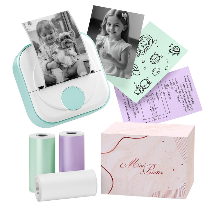 Itari Q02 Mini Drucker- Bluetooth Fotodrucker für Smartphone, Thermodrucker für Lernen, Schulsachen