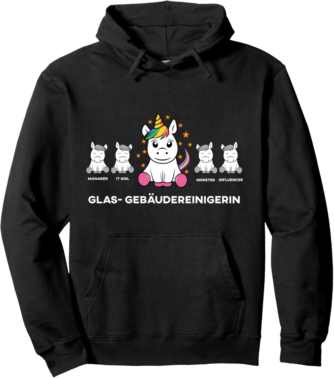 Glas- Gebäudereinigerin lustige Einhorn Idee für Mitarbeiter Pullover Hoodie