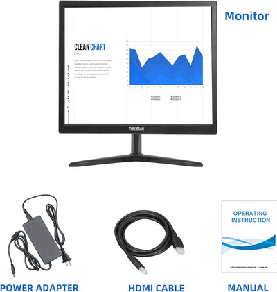 Thinlerain 17 Zoll PC Monitor 1280 x 1024 LED Screen 4:3 (60Hz, 5ms Response Time, Built-in Speaker)