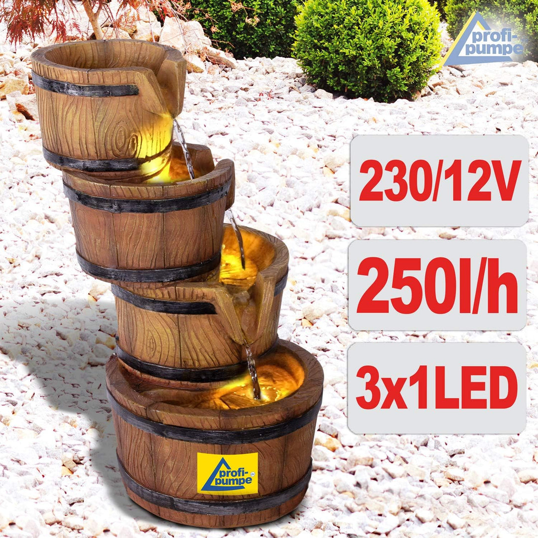 Gartenbrunnen Brunnen Zierbrunnen Zimmerbrunnen Springbrunnen Brunnen mit LED-Licht 230V Wasserspiel